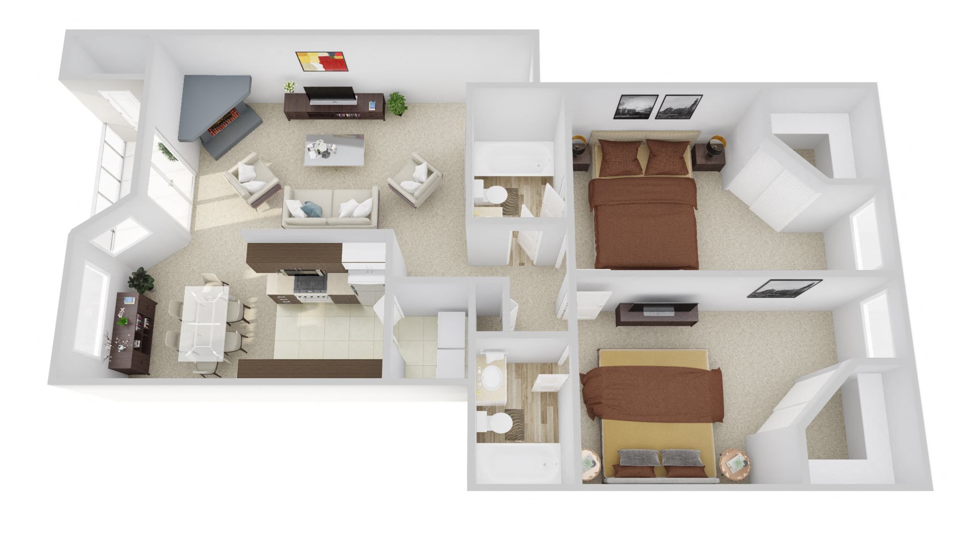 Wellington Apartment Homes The Duke 3D Floor Plan Wellington Apartment Homes The Duke 3D Floor Plan